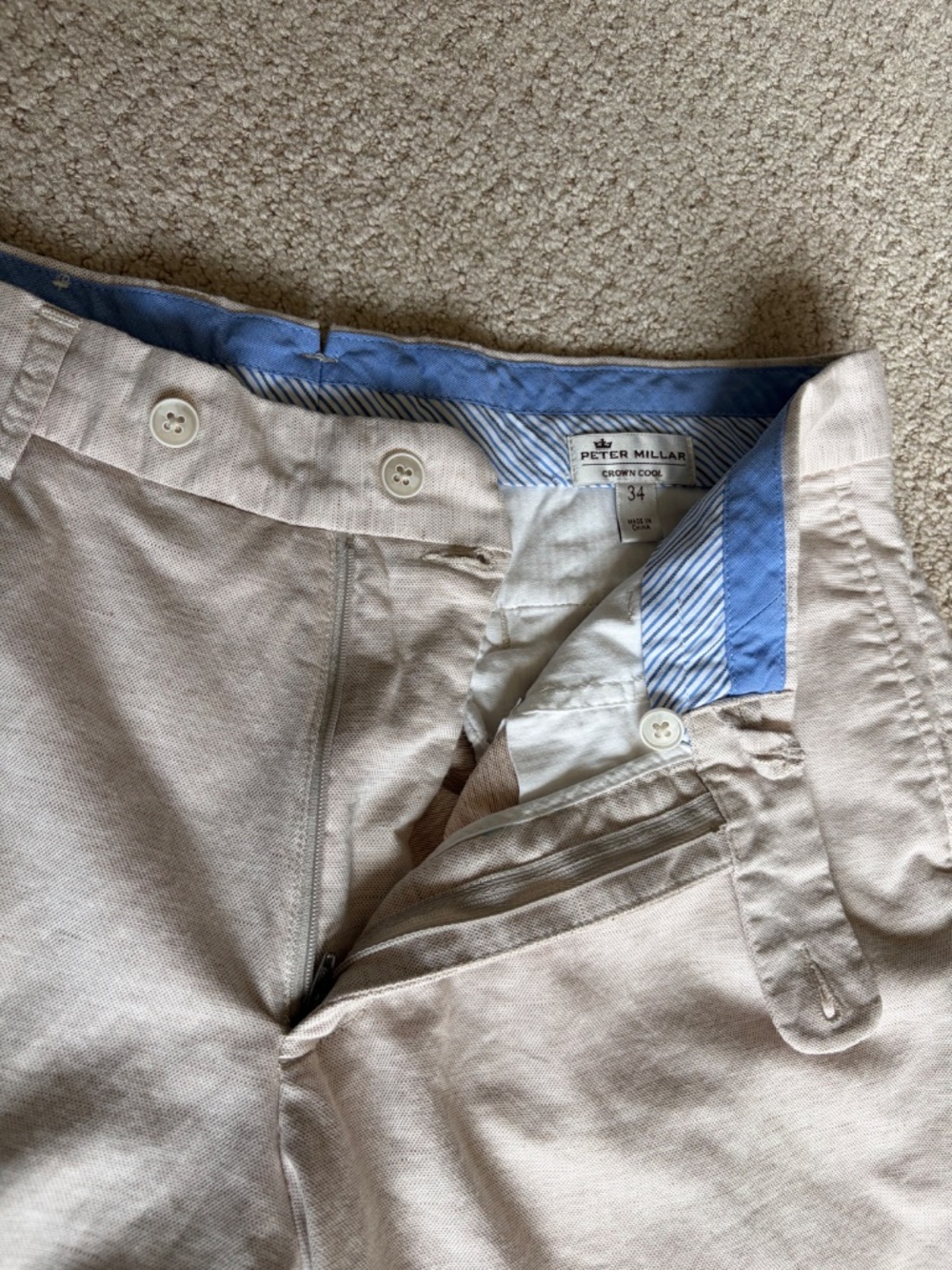 Peter Millar Crown Cool Shorts 24 Natural Cream - Picture 9 of 15